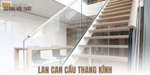 Lan can cầu thang kính
