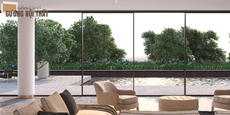 Cửa sổ nhôm kính mở trượt nhiều ray cho tấm nhìn mở rộng