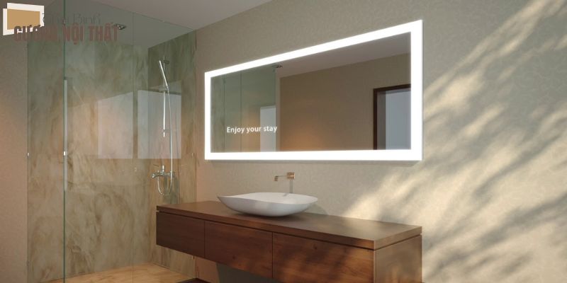 Gương điện LED cảm ứng hình chữ nhật