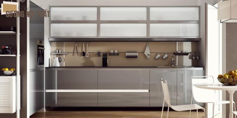 Tủ bếp nhôm kính loại Aluminium