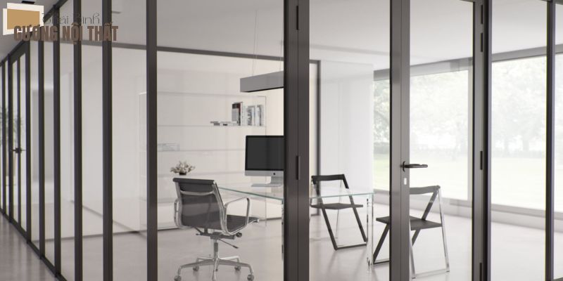 Vách nhôm kính trong môi trường văn phòng