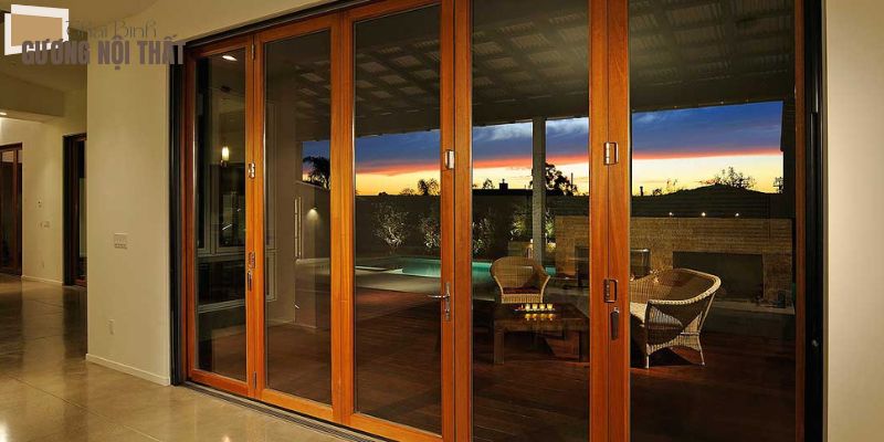 Cửa nhôm kính giả gỗ cao cấp