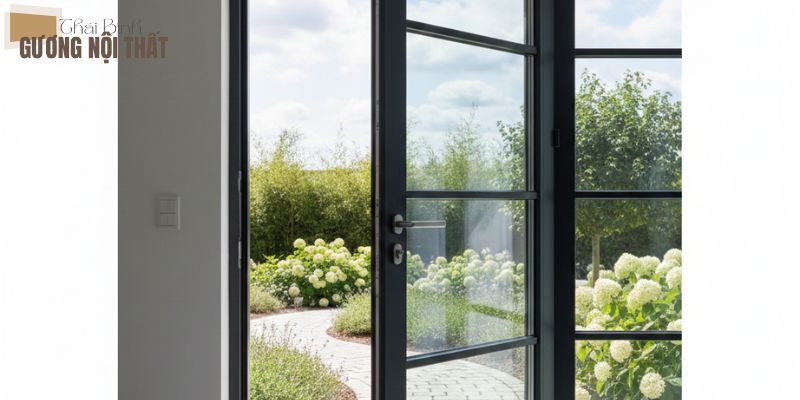 Cửa nhôm kính mở quay 2.0mm