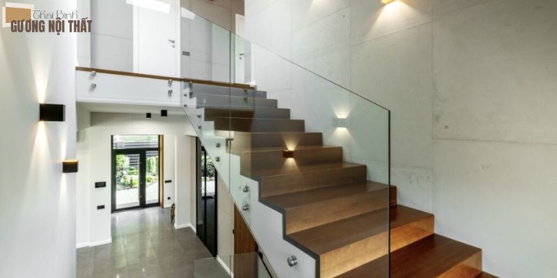 Lan can kính không khung