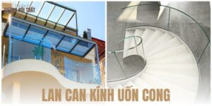Lan can kính uốn cong