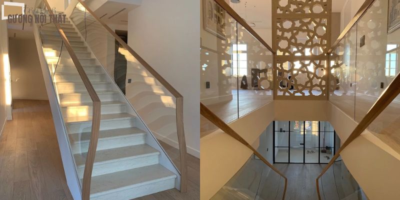 Lý do lan can kính tay vịn gỗ được ưa chuộng